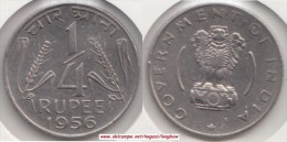 India ¼ Rupee 1956 (small Arms) Km#5.3 - Used - India