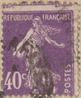 France 1928. Y&T 236  Semeuse 40 C Violet. Piquage à Cheval Sur Carte "une Semeuse Chinoise" - Brieven En Documenten