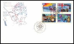 Canada, 1989, FDC, Explorers Of Canada, Fort Chipewyan, Flag, Map, Set, Ships, Boats, First Day Cover. - 1981-1990