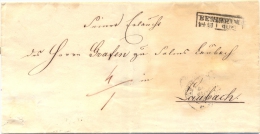 Thurn Und Taxis, Portobrief Aus Bensheim Nach Laubach, Trauerbrief, 1852 - Briefe U. Dokumente