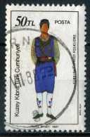 Turkish Cyprus 1987 - Mi. 208 O, Man Standing | Folk Clothing - Gebraucht