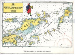 The Beautiful British Virgins. Carte Marine. - Jungferninseln, Britische