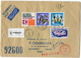 AFARS ET ISSAS LETTRE RECOMMANDEE PAR AVION DEPART DJIBOUTI 3-6-1975 POUR LA FRANCE - Storia Postale