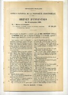 - DISPOSITIF DE SAUVETAGE EN CAS D'INCENDIE . BREVET D´INVENTION DE 1902 . - Brandweer