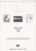 DPO 1988 FEUILLET " MEILLEURS VOEUX 1988 " + Prix Dégressif. - Museums