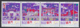 Macao 1997 Fireworks Over Temple A-Ma. Rickshaw Tricycle. Mi 908-911 MNH - Ungebraucht