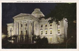 North Carolina State Capitol At Night Raleigh North Carolina1958 - Raleigh