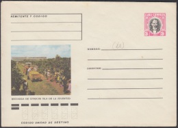 1981-EP-16 CUBA 1981. Ed.189j. ENTERO POSTAL. POSTAL STATIONERY. J. MARTI. RECOGIDA DE CITRICOS. ISLA DE LA JUVENTUD. UN - Brieven En Documenten