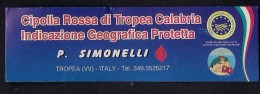 # CIPOLLA ROSSA DI TROPEA Italy Tag Balise Etiqueta Anhänger Cartellino Oignon Zwiebel OnionLegume Gemuse Vegetables - Frutta E Verdura