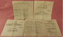 Österreich Ca. 1913  -  5 X Techn. Zeichnung / Diagramme  -  Elektrische Lokomotiven / Fahrschaubilder Schnellzugfahrt - Chemin De Fer