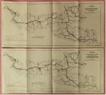 Österreich Ca. 1913  -  2 X Übersichtskarten Für Die Elektrisierung Der Bahnlinien Westlich Von Salzburg / Villach - Eisenbahnverkehr