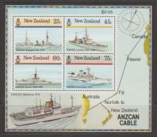 NEUSEELAND - NZ 1984 MILITÄRGESCHICHTE : MARINE  Mi BLOCK 7** - Ungebraucht