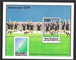 NEUSEELAND - NZ 1991 RUGY WELTPOKAL Mi BLOCK 29** - Neufs