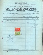 Factuur Facture - Stoffen Kledij Weefsels  Ch.Lagae - Detobel  - Roeselare 1941 - Kleding & Textiel