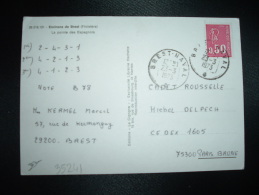 CP TP MARIANNE DE BEQUET 0,50 OBL.24-3-1973 BREST-NAVAL (29 FINISTERE) - 1971-1976 Marianne (Béquet)