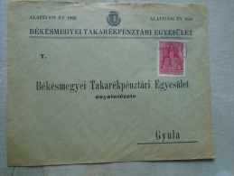 Hungary  - Cover  - Békés Megye Takarékpénztár  - Gyula Ca 1940    KA334.2 - Cartas & Documentos