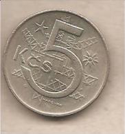 Cecoslovacchia - Moneta Circolata Da 5 Corone - 1975 - Czechoslovakia