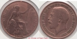 Gran Bretagna 1 Penny 1918 Km#810 - Used - D. 1 Penny