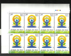 INDIA, 2015,  International Day Of Yoga, Health Fitness,  Block Of 8, With Traffic Lights,  MNH, (**) - Neufs