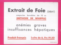 B.503 - BUVARD -  EXTRAIT DE FOIE  Méthode DE WHIPPLE - Produits Pharmaceutiques