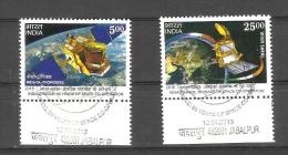 INDIA, 2015, Joint Issue With France, Set 2 V, 50 Years Space Programme, Satellite,First Day Cancelled. - Used Stamps