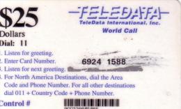 BOSNIE BOSNIA PREPAID CARD SOLDIERS US ARMY TELEDATA DIAL 11#  25$  WHITE UT RARE - Bosnien