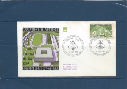 France CARTE MAX. ENVELOPPE 1er JOUR ECOLE CENTRALE DES ARTS ET MANUF. 18/10/69  Val YT : 2,00 € - Sin Clasificación