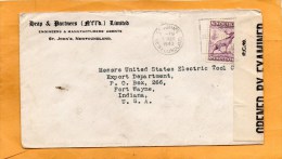 Newfoundland 1943 Censored Cover Mailed To USA - 1908-1947