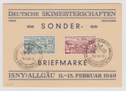 De Allierte Besetzung Württemberg 1949-02-13 Souvenir Deutsche Skimeisterschaft Isny Allgäu - Wurtemberg
