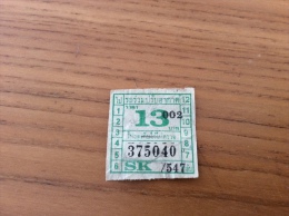 Ticket De Bus Thaïlande Type 5 "13 SK" Vert - Mondo