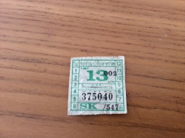Ticket De Bus Thaïlande Type 5 "13 SK" Vert - Monde
