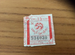 Ticket De Bus *x Thaïlande Type 19 Rouge - Wereld