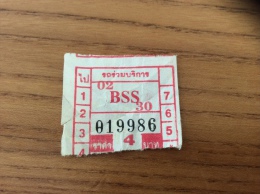 Ticket De Bus Thaïlande Type 20 "BSS" Rouge - World