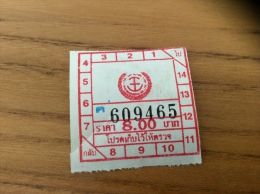 Ticket De Bus Thaïlande Type 21 (ancre) Rouge - Wereld
