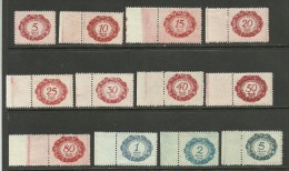 LIECHTENSTEIN 1920 Portomarken Postage Due Michel 1 - 12 MNH - Taxe