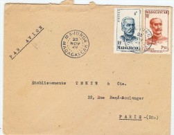 LBEL - MADAGASCAR LETTRE MAJUNGA / PARIS 23/11/1949 - Covers & Documents