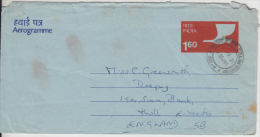 India  1963 -  1R60P  Aerogramme To Great Britain   # 85696  Inde  Indien - Inland Letter Cards