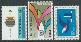 1974 NAZIONI UNITE ONU NEW YORK POSTA AEREA 3 VALORI MNH ** - VA52 - Airmail