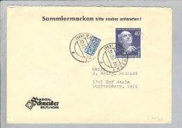 Berlin 1955-12-20 Reutlingen Brief Mit Mi#128 EF - Lettres & Documents