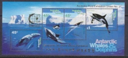 AAT 1995 Whales & Dolphins M/s Overprinted "Singapore" ** Mnh (24122B) - Unused Stamps