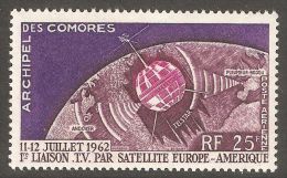 Comoro Islands 1962 Mi# 51 ** MNH - Telstar Issue / Space - Unused Stamps