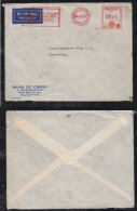 India 1958 Meter Cover Bank Of China To Netherlands - Cartas & Documentos