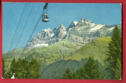 EZG-03 Téléférique De Champéry Planachaux Avec Les Dents Du Midi. Cachet 1966,légere Déchirrure Bas Gauche Visible Scan - Champéry