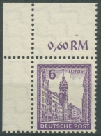 SBZ West-Sachsen 1946 Abschiedsserie 153 Y B Ecke Li. Oben Postfrisch Geprüft - Postfris