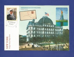 Norwegen  1999 , Postage Stamp Mega Event New York  - Maximum Card  (18x12,5 Cm - Porto  1,50€ ) - 22.-25.11.1999 - Cartoline Maximum