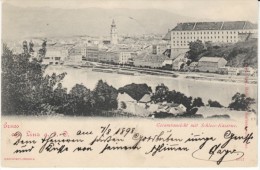 Gruss Aus Linz An Der Donau, View Of Schloss  Kaserne, River, C1890s Vintage Postcard - Linz