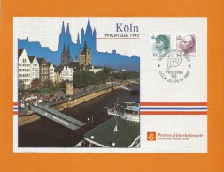 Norwegen  1993 ,  Philatelia Köln - Maximum Card  (18x12,5 Cm - Porto 1,50€ ) - 22.-24.10.1993 - Maximum Cards & Covers