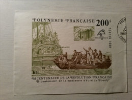 FEUILLET Oblitéré - POLYNESIE FRANCAISE - Bicentenaire De La Révolution Française Et De La Mutinerie Du Bounty. - Révolution Française