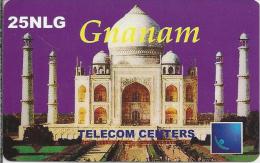 NL.- Telefoonkaart. Telecom Centers. Gnanam. 25 NLG. Taj Mahal - Tâdj-Mahal, Wit Marmeren Mausoleum In Agra. - [3] Handy-, Prepaid- U. Aufladkarten