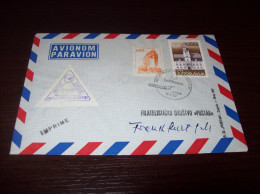 Old Letter - Yugoslavia, Erstflug, Zagreb-Munchen-Frankfurt, Lufthansa - Luchtpost